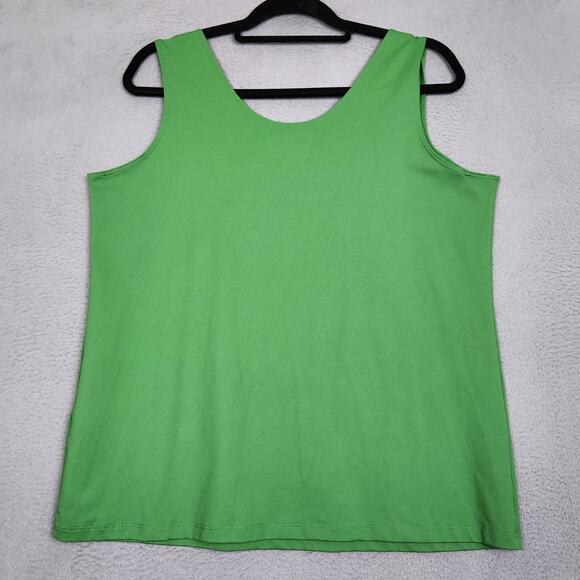 Chicos Tank Top Womens XL Green Microfiber Contemporary Basic Knit Stretch - Picture 2 of 9